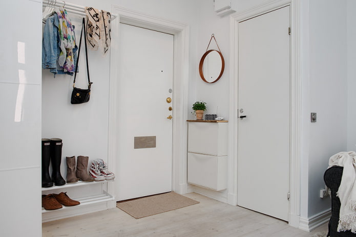 белый коридор интерьер в скандинавском стиле