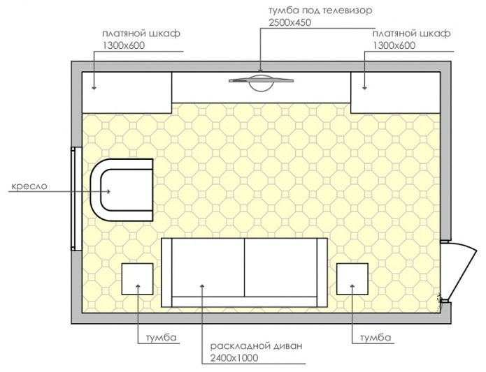 Дизайн комнаты 18 кв м с балконом