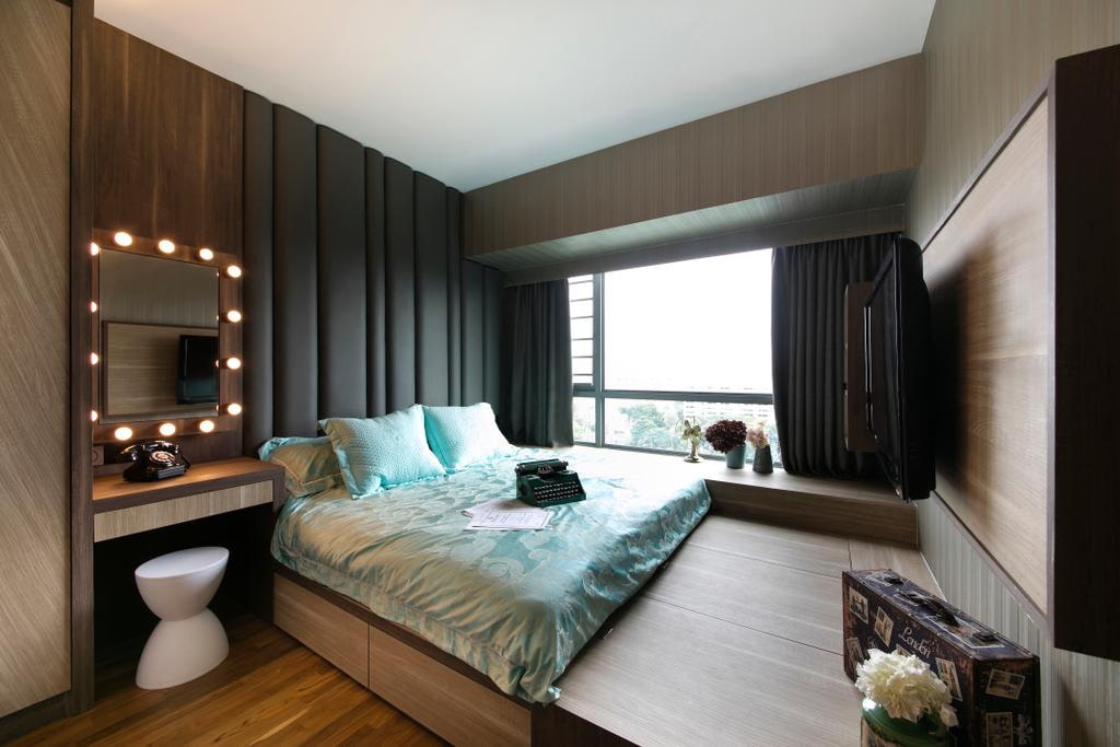 Дизайн спальни кровать на подиуме