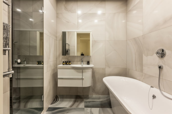 меблировка ванной комнаты в стилистике минимализм