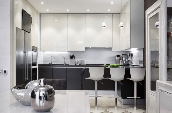 современная большая кухня