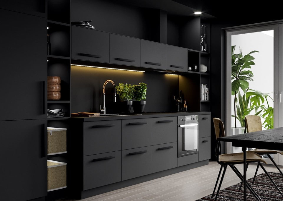 Черная кухня - модный тренд и смелое дизайнерское решение!