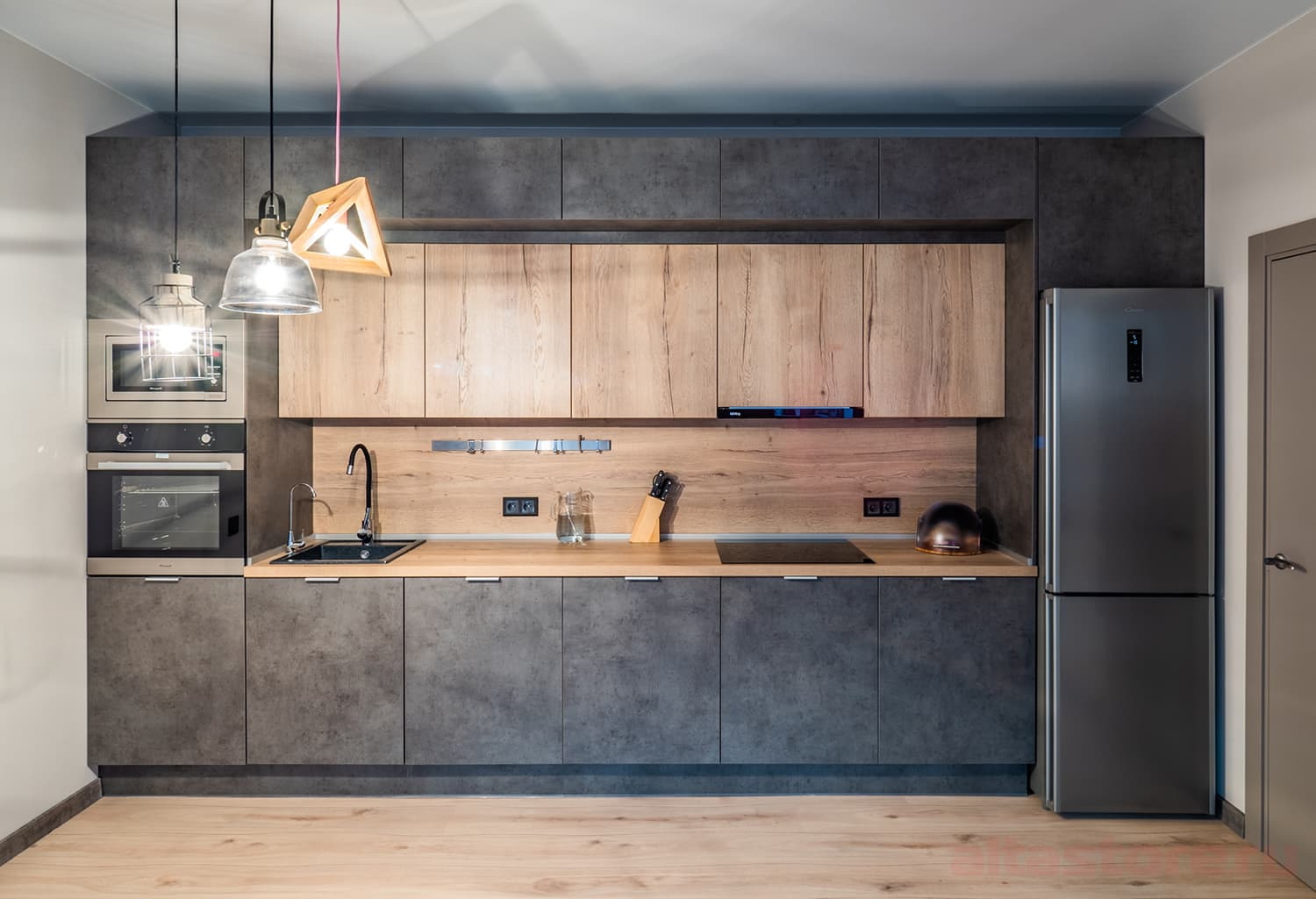 Прямая кухня: 31 фото дизайна + идеи расстановки мебели