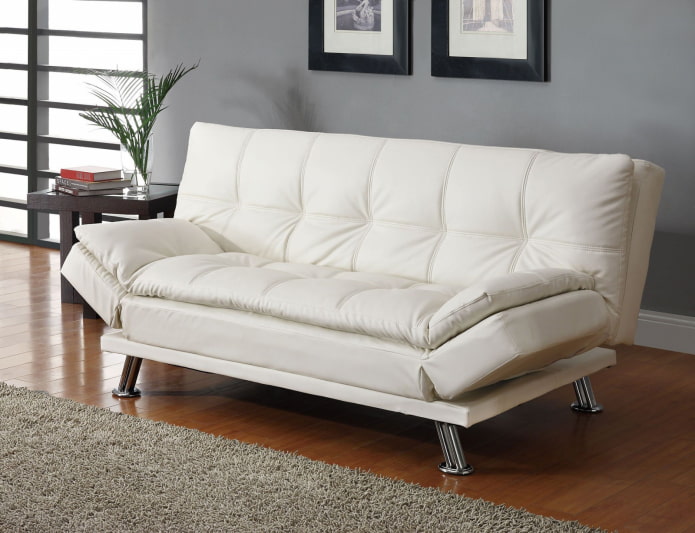 кожаный белый диван