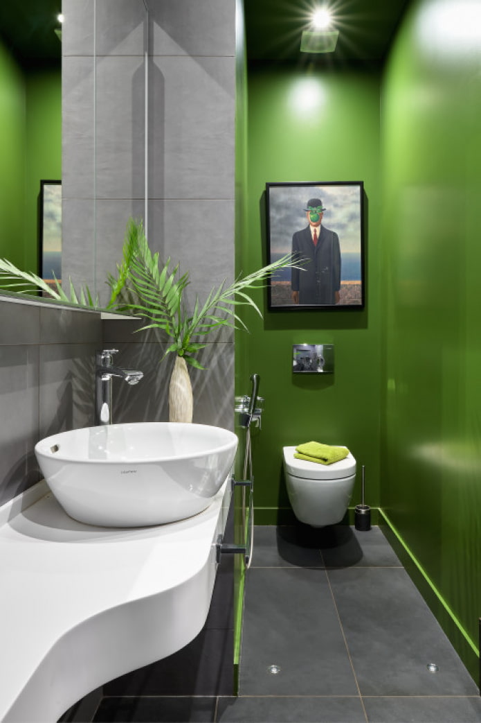 зеленая ванная комната