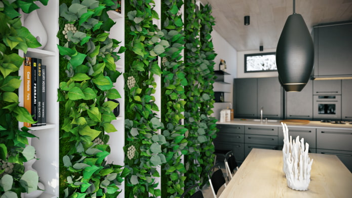 зеленая стена в кухне
