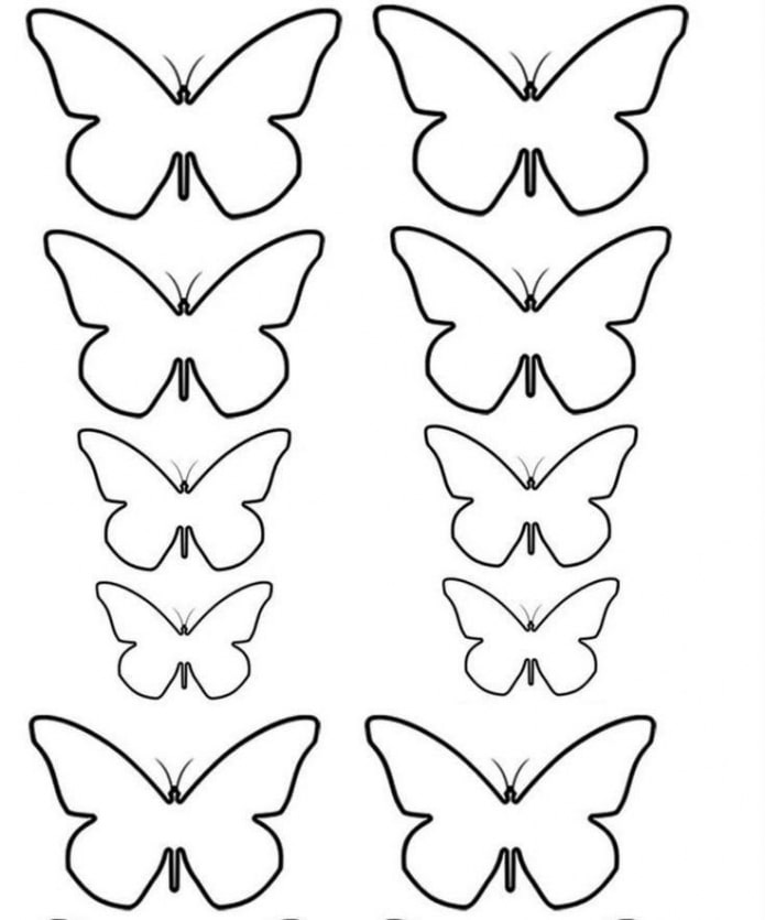шаблон бабочек разных размеров