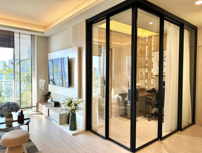 зонирование кабинета гостиной