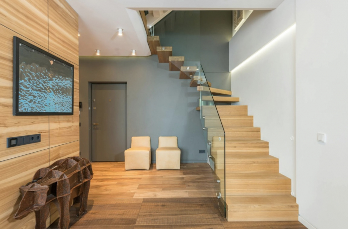 стеклянные перила для лестницы