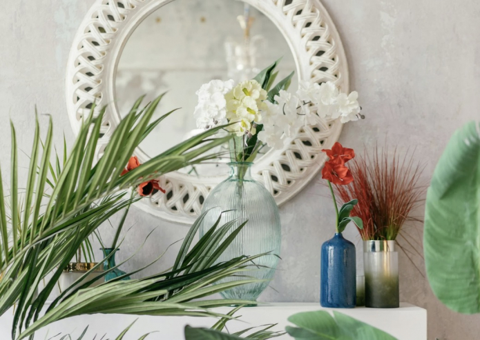 стеклянная ваза в интерьере