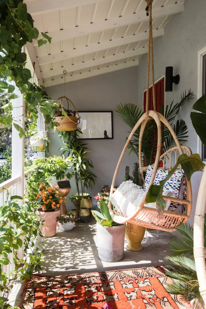 Растения и подвесное кресло