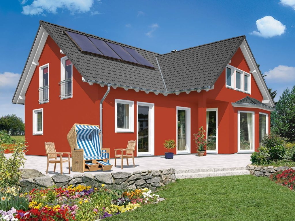 Серый двухэтажный дом с серой крышей в скандинавском стиле (58 фото)