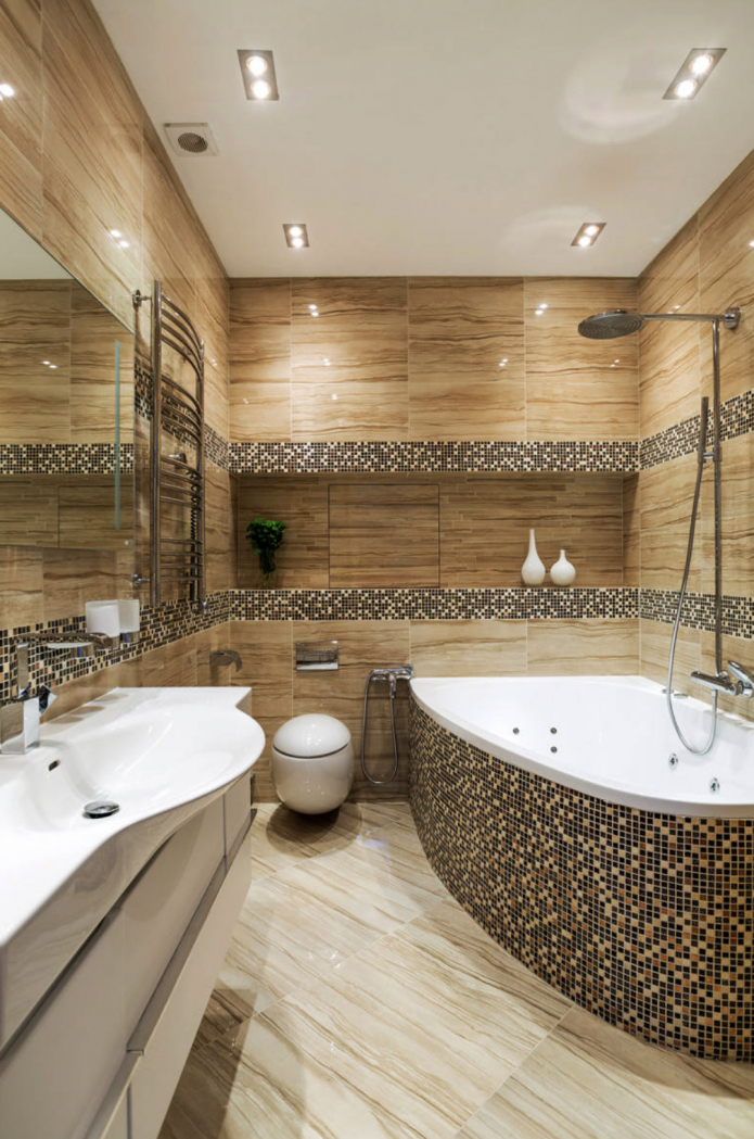 Мозаика с другой плиткой