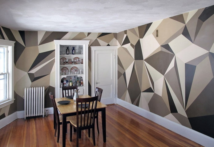геометрический рисунок на стенах