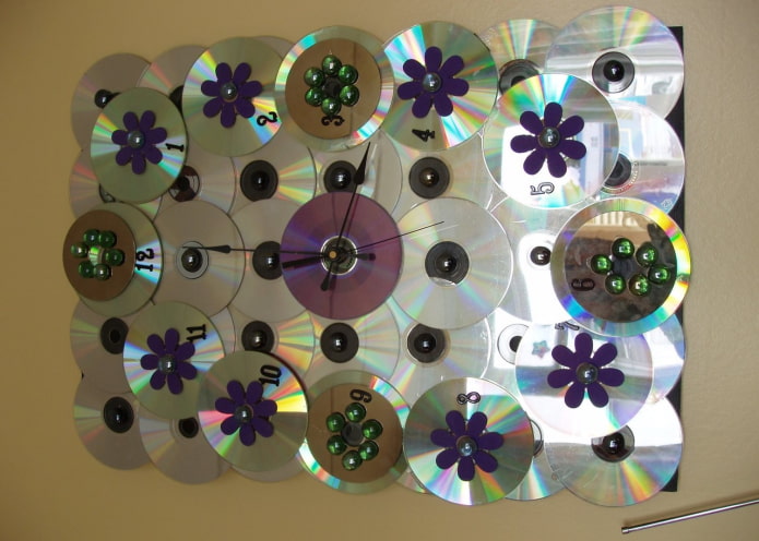 часы из компакт-дисков