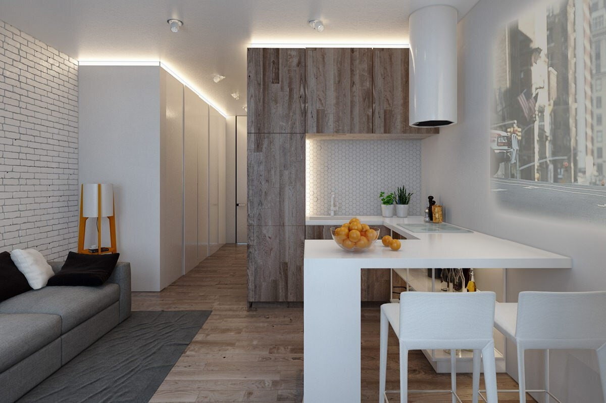 Дизайн однокомнатной квартиры (32 кв.м.)