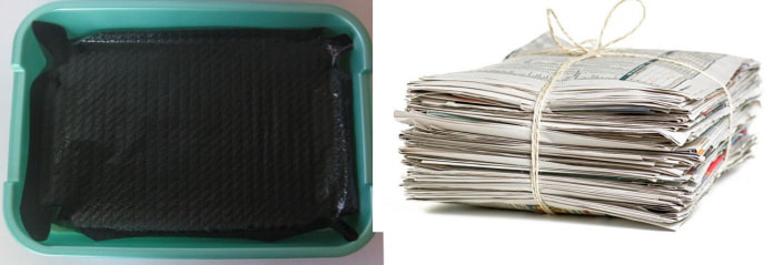 Черный пакет и газеты