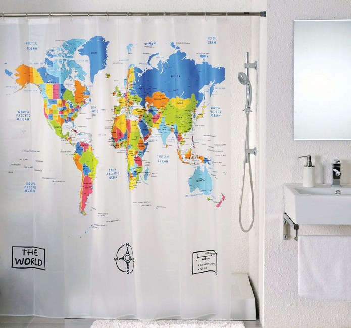 Картина карта мира в интерьере