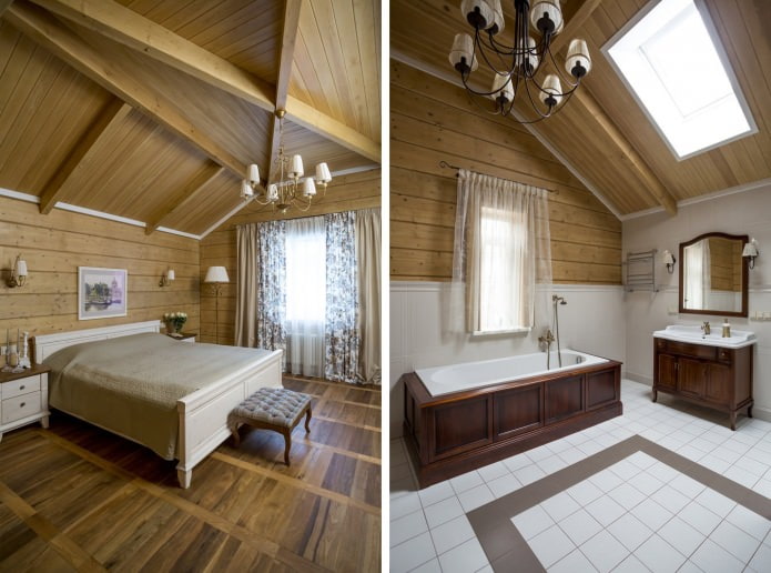спальня и ванная на мансарде