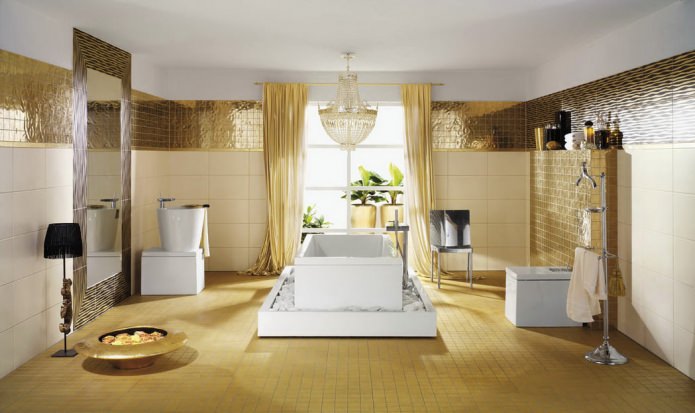 Дизайн квартиры белое с золотом