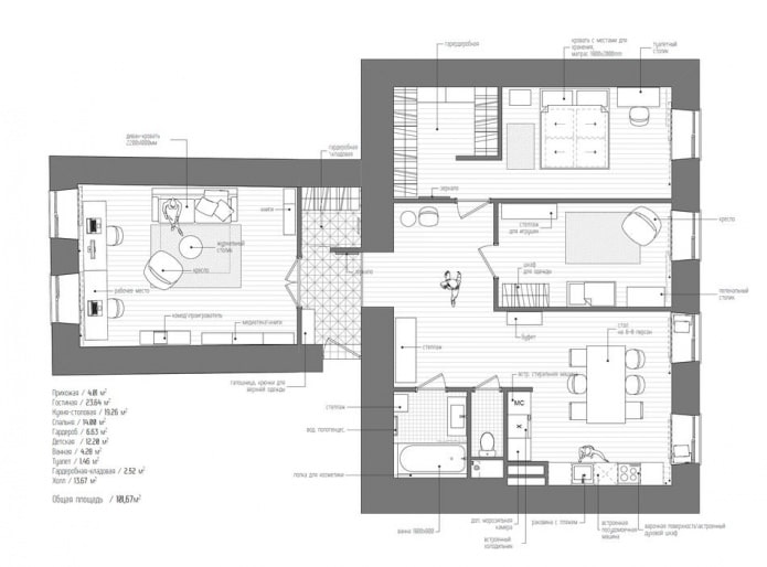 планировка 3-комнатной квартиры