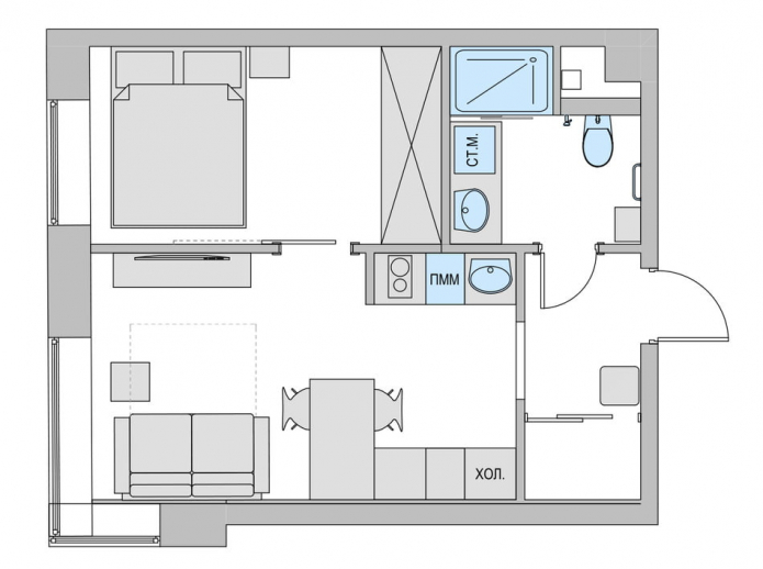 планировка малогабаритной двухкомнатной квартиры