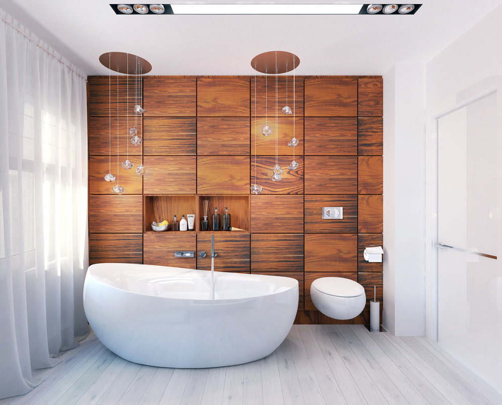 Ванна отделка современная. Ванная с деревом. Дерево в интерьере ванной комнаты. Дизайнерская ванная комната. Ванная комната с деревянными элементами.