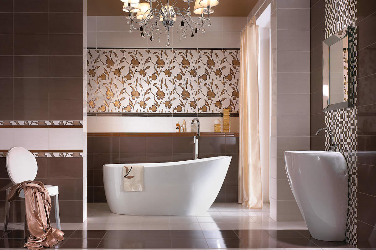 Сочетание коричневого цвета с другими цветами в интерьере ванной