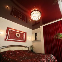 Натяжные потолки в спальне: 60 современных вариантов, фото в интерьере-1