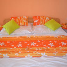 Дизайн спальни в оранжевых тонах: особенности оформления, сочетания, фото-14