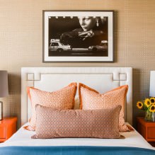 Дизайн спальни в оранжевых тонах: особенности оформления, сочетания, фото-8