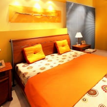 Дизайн спальни в оранжевых тонах: особенности оформления, сочетания, фото-10