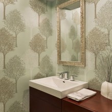 Обои для ванной комнаты: плюсы и минусы, виды, дизайн, 70 фото в интерьере-25