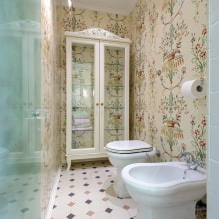 Обои для ванной комнаты: плюсы и минусы, виды, дизайн, 70 фото в интерьере-22