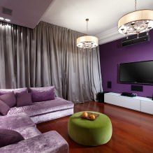 Интерьер в фиолетовых тонах: сочетания, обзор по комнатам, 70 фото-18