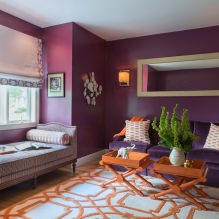 Интерьер в фиолетовых тонах: сочетания, обзор по комнатам, 70 фото-16