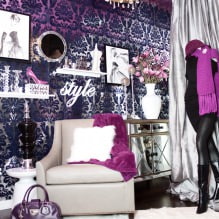 Обои фиолетового цвета в интерьере: виды, дизайн, подбор штор, 70 фото-10