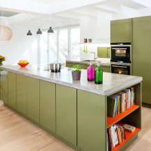 Зеленый кухонный гарнитур: особенности выбора, сочетания, 60 фото-9