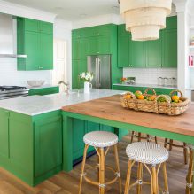 Зеленый кухонный гарнитур: особенности выбора, сочетания, 60 фото-19