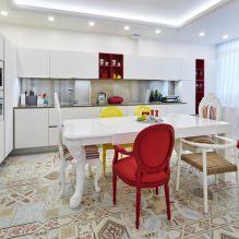 Белый кухонный гарнитур: особенности выбора, сочетания, 70 фото в интерьере - 67