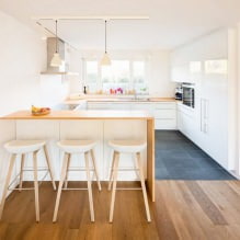 Белая кухня с деревянной столешницей: 60 современных фото и вариантов дизайна-13