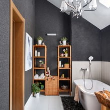 Дизайн ванной на мансарде: особенности отделки, цвет, стиль, выбор штор, 65 фото-0
