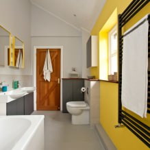 Дизайн ванной на мансарде: особенности отделки, цвет, стиль, выбор штор, 65 фото-6