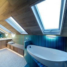Дизайн ванной на мансарде: особенности отделки, цвет, стиль, выбор штор, 65 фото-8