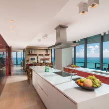 Красный кухонный гарнитур: особенности, виды, сочетания, выбор стиля и штор-3