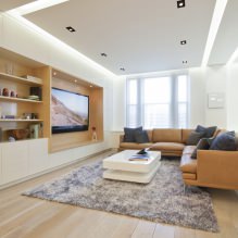 Дизайн гостиной в светлых тонах: выбор стиля, цвета, отделки, мебели и штор-3