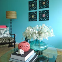 Дизайн гостиной в бирюзовом цвете: 55 лучших идей и реализаций в интерьере-4