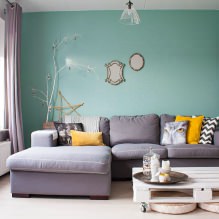 Дизайн гостиной в бирюзовом цвете: 55 лучших идей и реализаций в интерьере-6