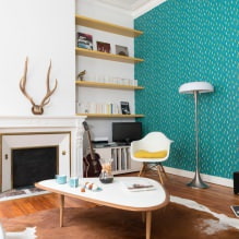Дизайн гостиной в бирюзовом цвете: 55 лучших идей и реализаций в интерьере-2