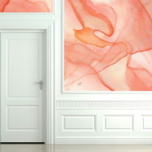 Обои персикового цвета: виды, идеи дизайна, сочетание с шторами и мебелью-6